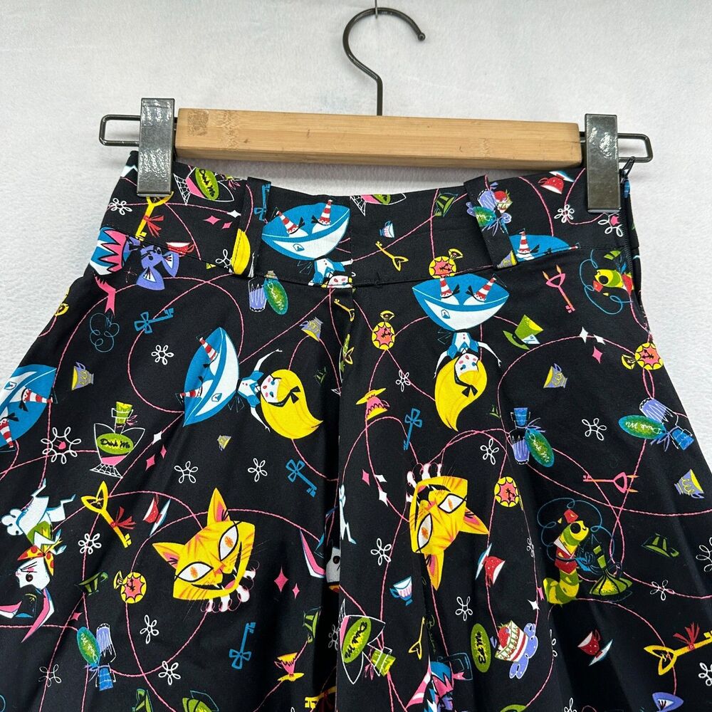 Pinup Couture Alice In Wonderland Doris Skirt Size S Novelty Print A Line NWT - Picture 5 of 9